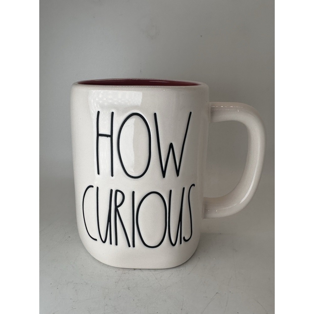 Rae Dunn Disney Cheshire Cat How Curious Mug 18 oz Alice in Wonderland Ceramic